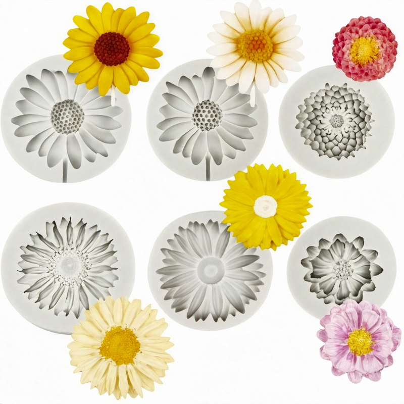 Resin Craft Ideas - 6 pièces, moule en silicone tournesol