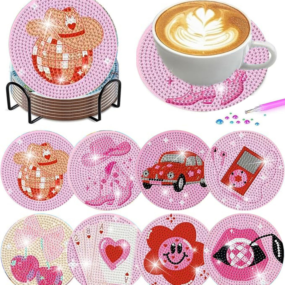 Resin Craft Kit - 8 pièces/ensemble de sous-verres de peinture