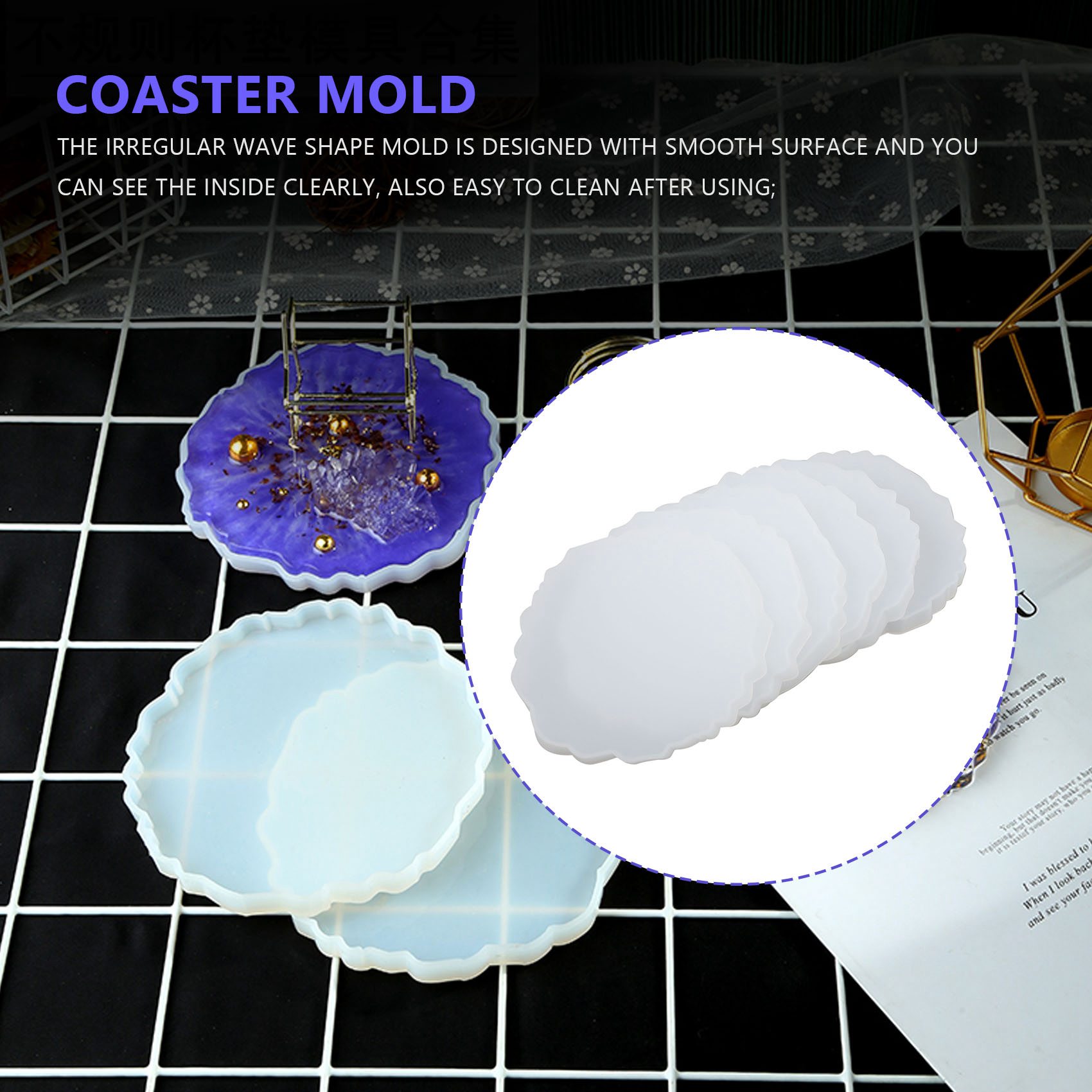 A58Z 6 pièces : moule à sous-v - Geode Mold Silicone avis et prix