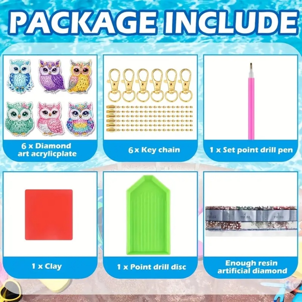 Porte-clés en diamant 6 pièces - Resin Craft Supplies avis et prix